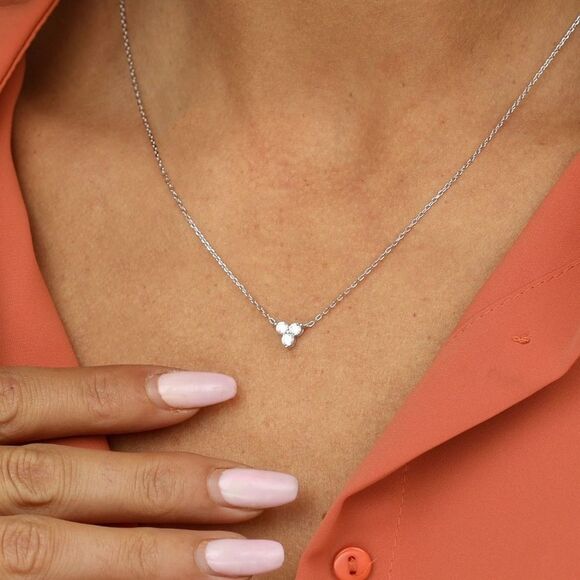 NEW Crystal Bloom Necklace Sterling Silver - Picture 1 of 12